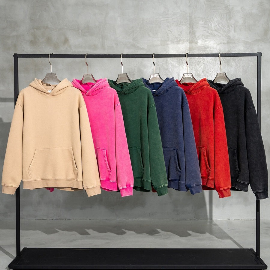 Women's Retro Fleece Lined Loose Hoodie