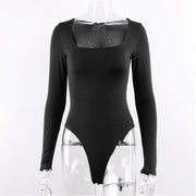 Sexy one-piece fashion one-neck solid color one-piece