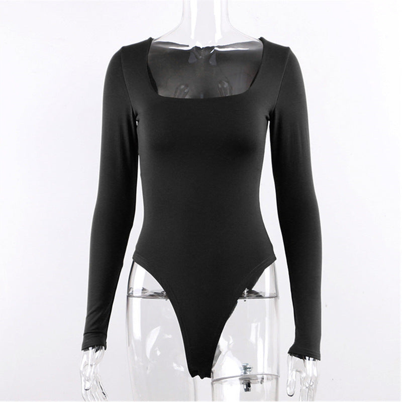 Sexy one-piece fashion one-neck solid color one-piece