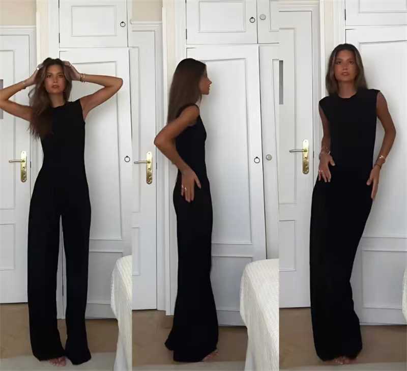 Casual Solid Color Sleeveless Jumpsuit for Women