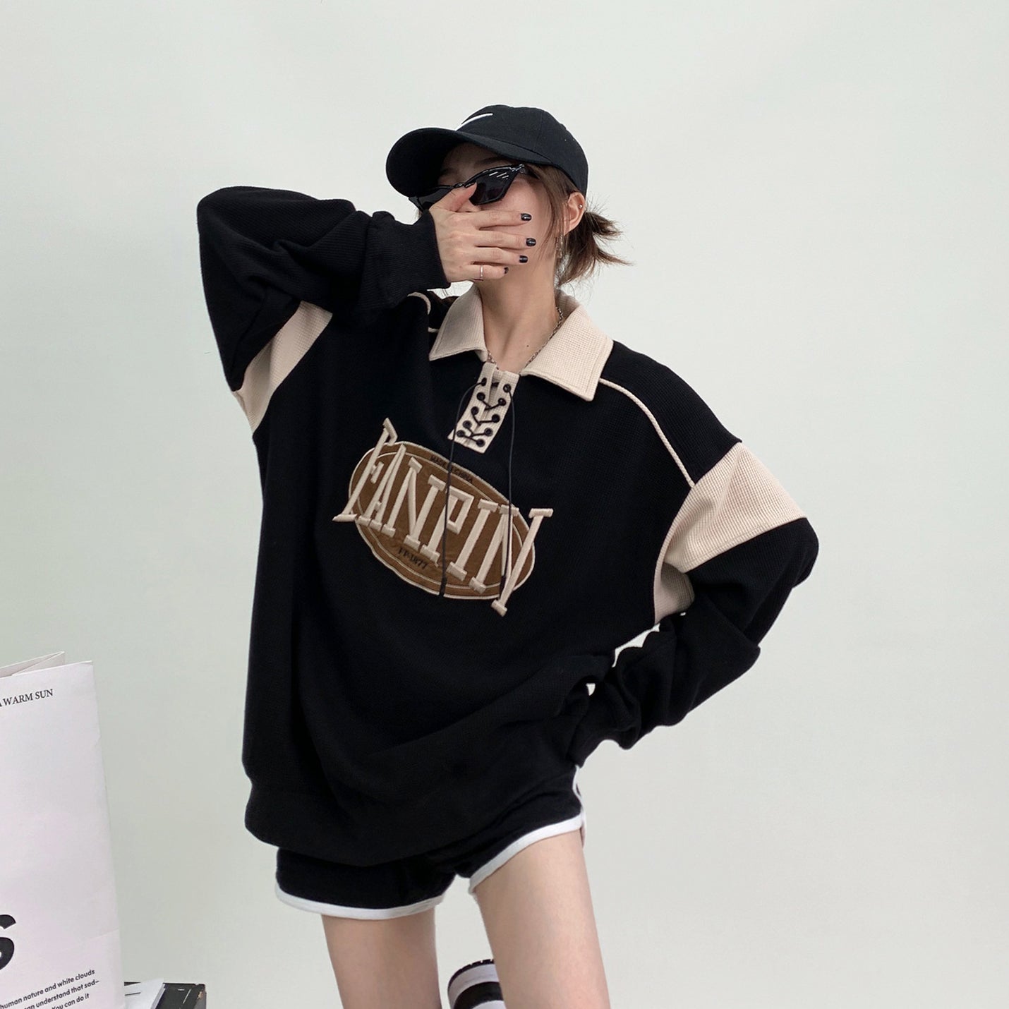 Cozy Waffle Knit Long Sleeve Pullover Sweater
