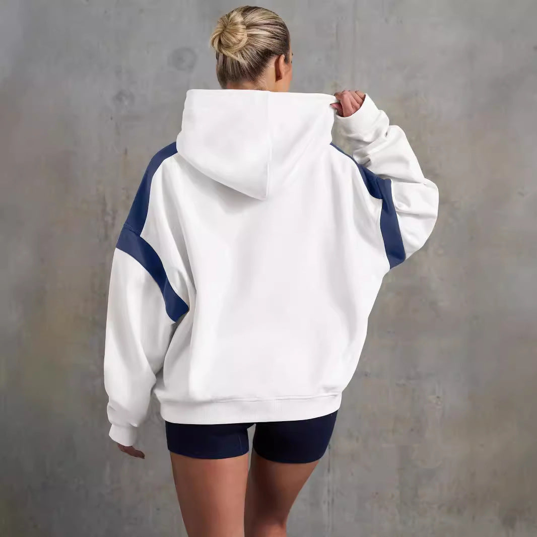 Colorblock Drop Shoulder Hooded Sweater