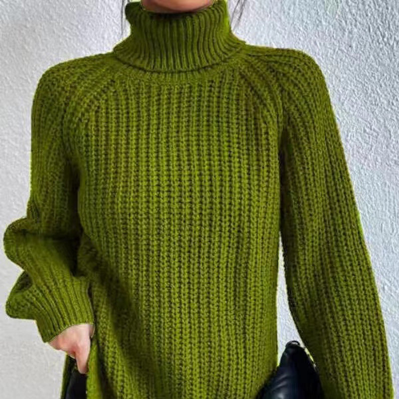 Comfortable Womens Top with a High Fold-over Collar