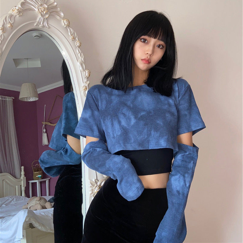 Trendy Tie-Dye Long-Sleeve Women's Pullover Shirt