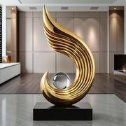 1pc Elegant Golden Winged Resin Art Piece - High-End Wine Cabinet Decor for Living Room, Entryway, TV Stand - Indoor/Outdoor Use, No Electricity Needed, Living Room Decor|Elegant Decor Piece|Detailed…
