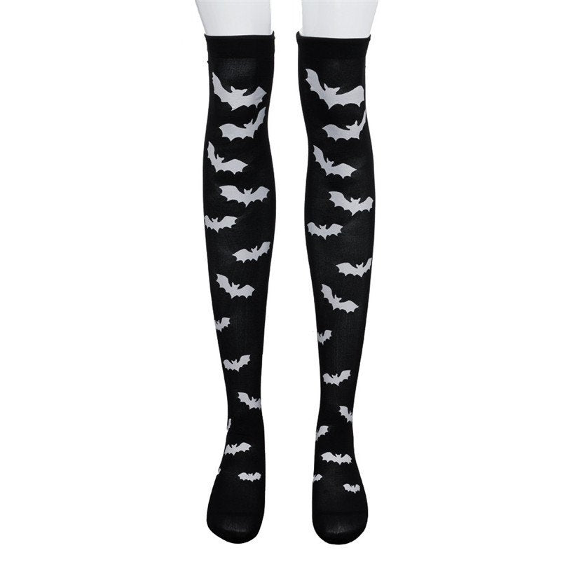 Spooky Bat Knee Socks for Women