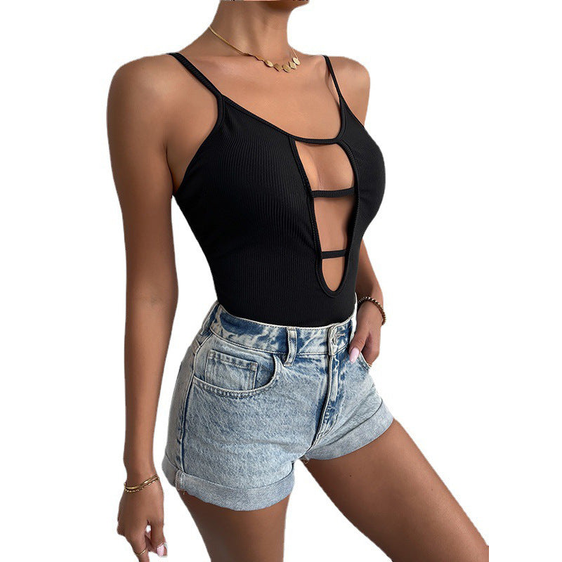 Sexy Backless Hollow Street Style Jumpsuit