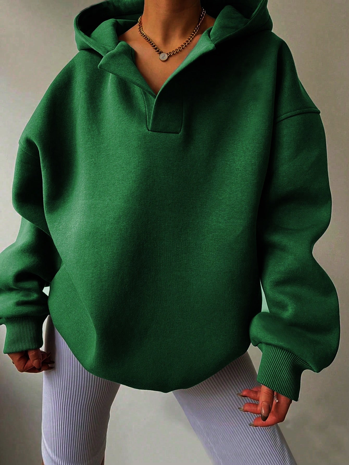 Cozy Solid Color Long Sleeve Loose Fit Hoodie Sweater