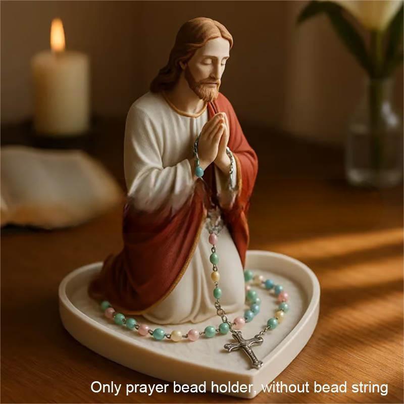 Virgin Mary jewelry display rack with resin craft design