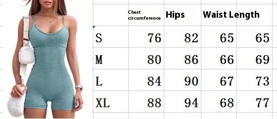 Summer Suspender One-Piece Romper Shorts