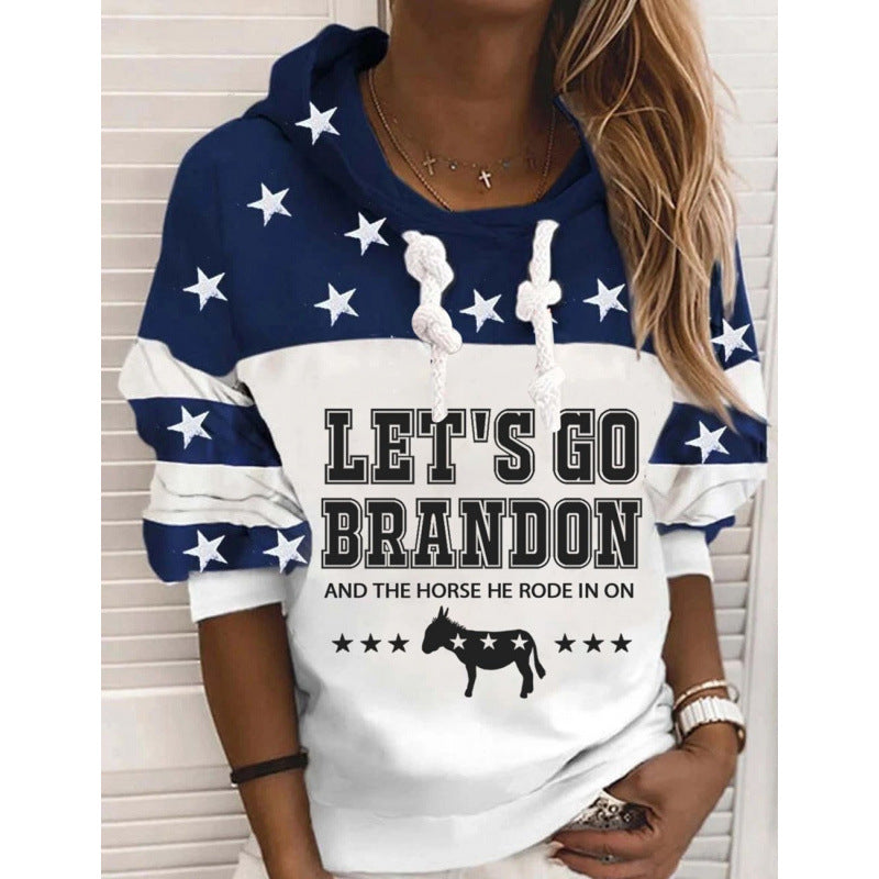 Women's Geometric Print Slim Fit Pullover Hoodie
