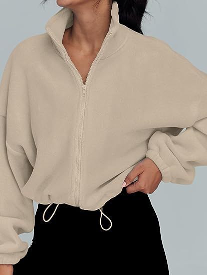 Women's Cozy Fleece Stand Collar Zipper Sports Jacket