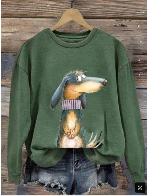 Women's 3D Digital Print Loose Street Fashion Sweatshirt