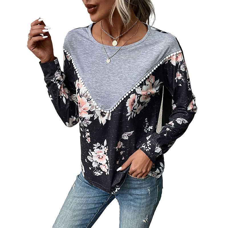 Chic Color-Block Long Sleeve Casual Autumn Sweater for Women