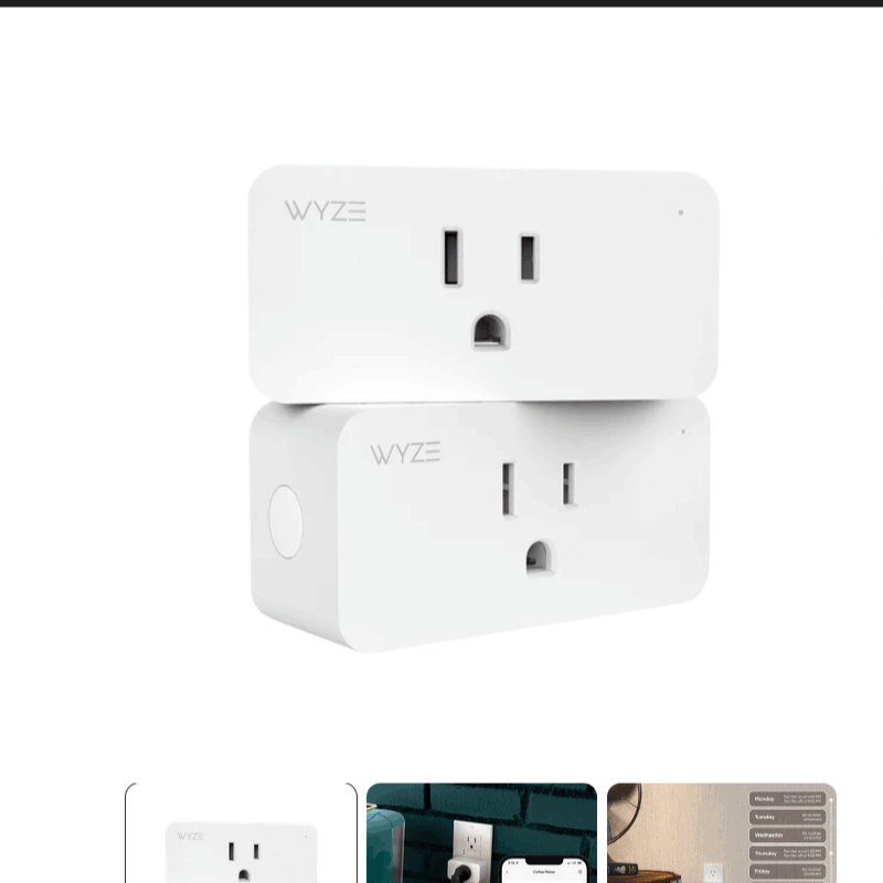 2‑Pack Wi‑Fi Smart Plug, 2.4 GHz, Alexa & Google Assistant Compatible, White