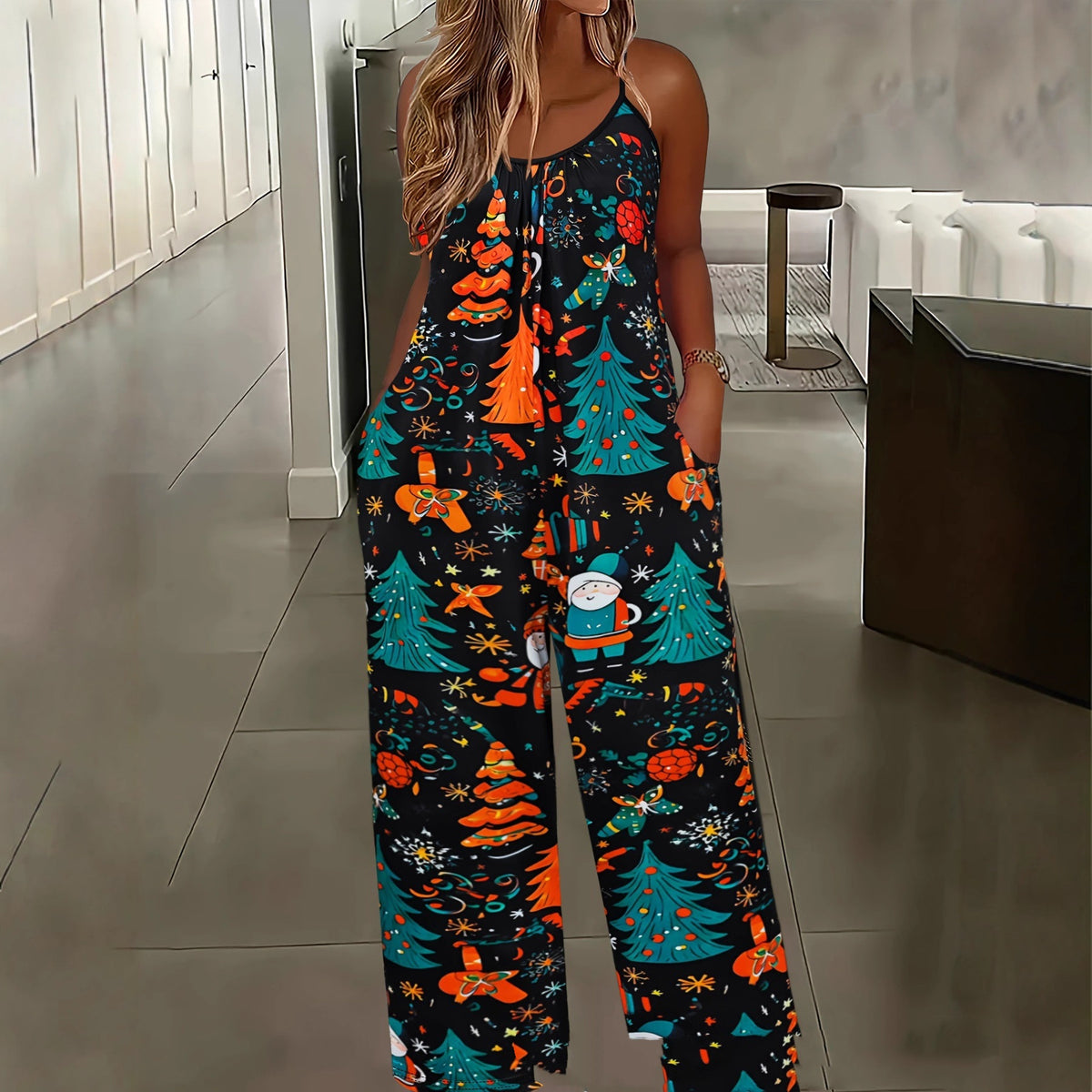 Women's Trendy Printed Sleeveless Jumpsuit Romper