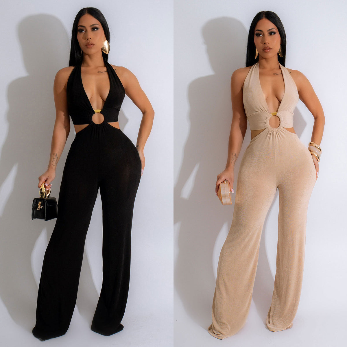 Women's Solid Color Casual Camisole Jumpsuit