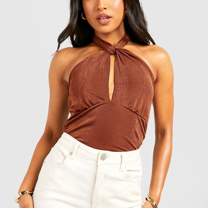 Women's Sexy Slim-Fit Halter Neck Sleeveless Jumpsuit