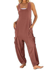Women's Loose Casual Sling Jumpsuit with Pockets