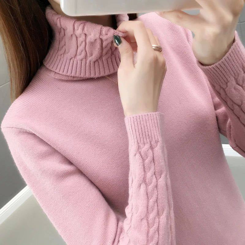 New Autumnwinter High-neck Pullover Sweater for Women From Europe and the Us