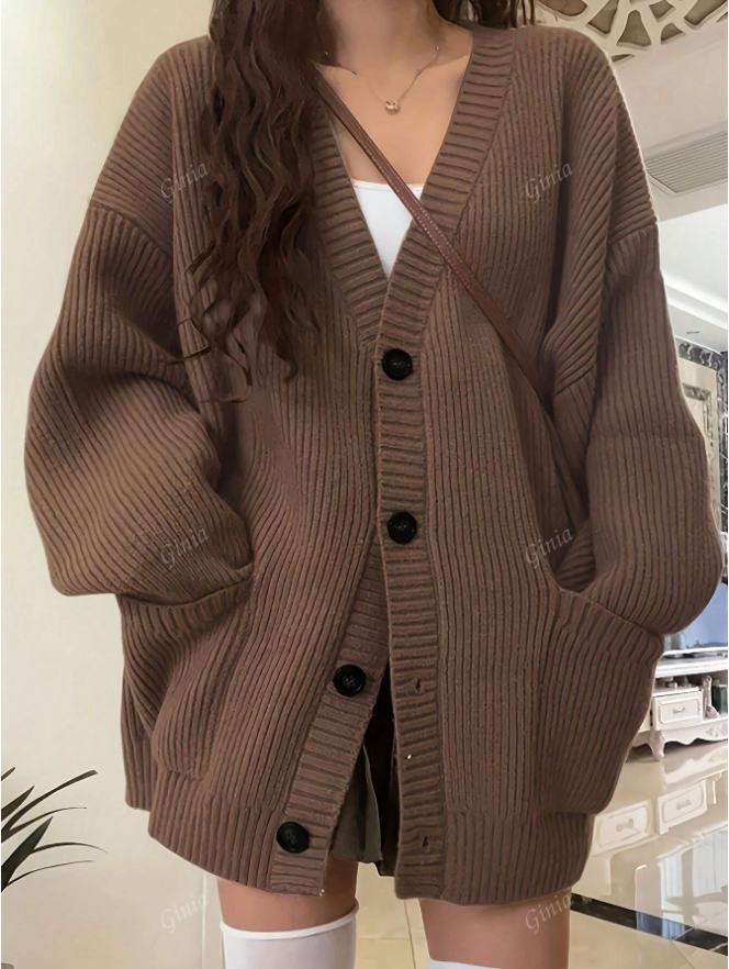 Women's Fashionable & Elegant Knitted Cardigan Sweater, Autumn Winter New Arrival