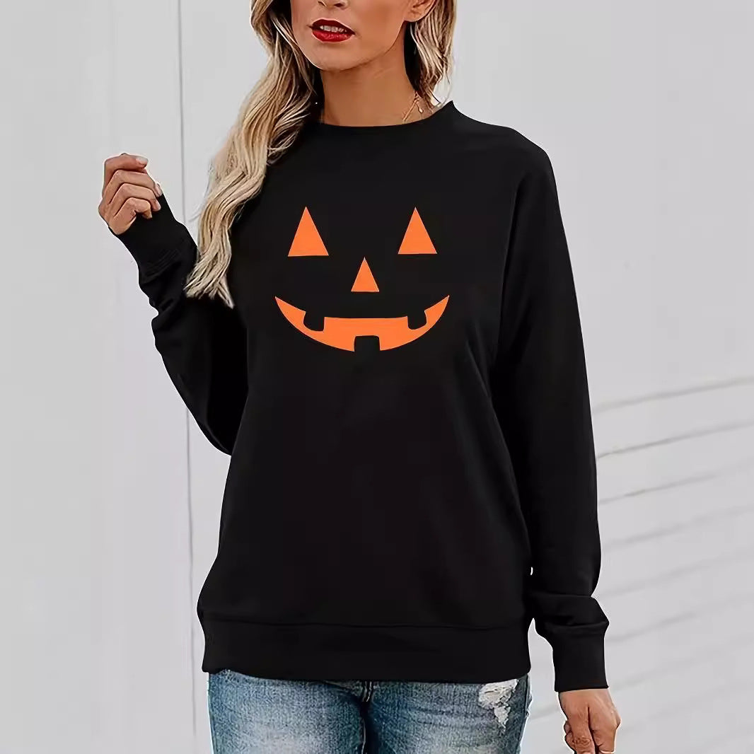 Spooky Pumpkin Halloween Long-Sleeve Graphic Tee
