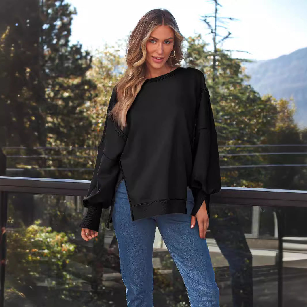Women's Cozy Hooded Round-Neck Casual Sweatshirt