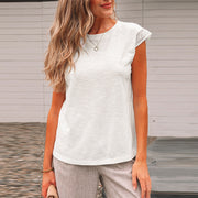 Loose Lace-Edge Short Sleeve Top – Effortless Summer Style