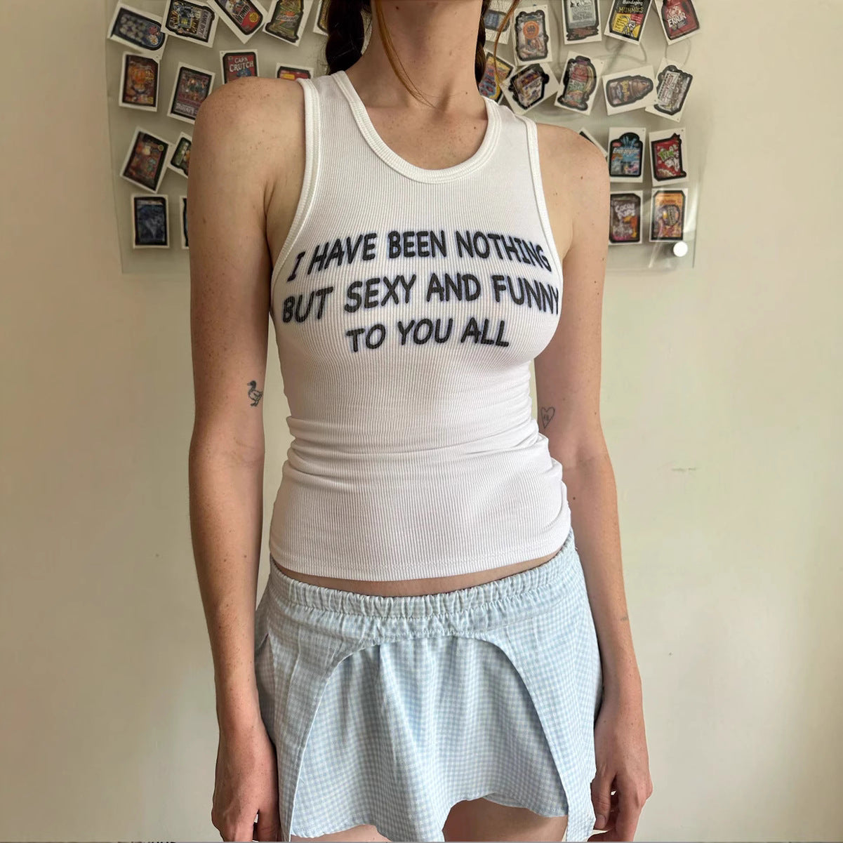 Unique Crew Neck Tank Top for Women