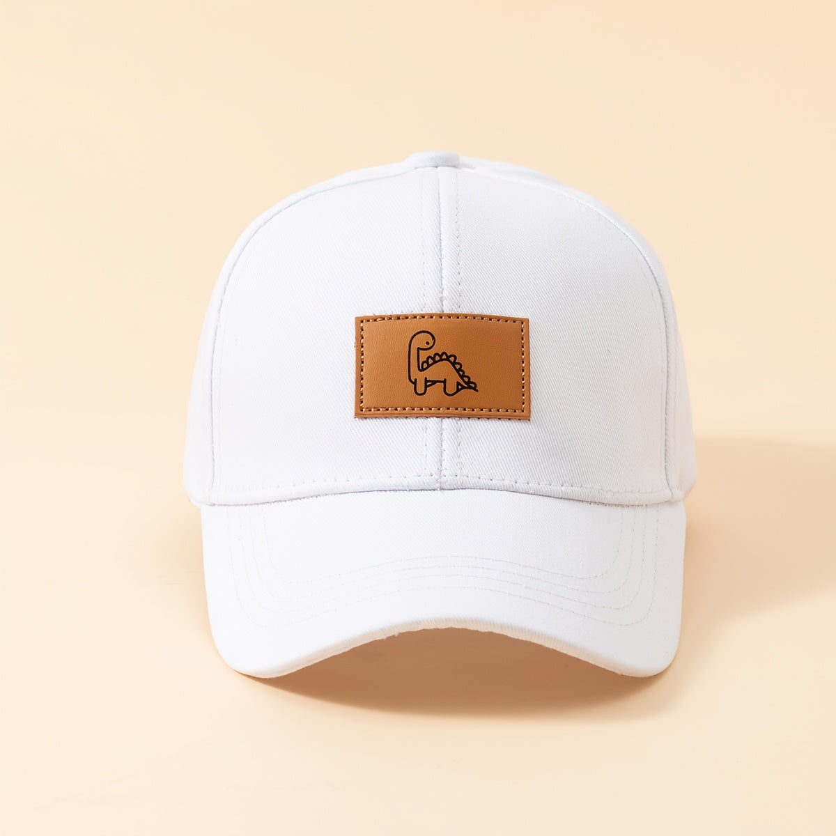 Kids' Baseball Cap with Dinosaur Leather Patch Design