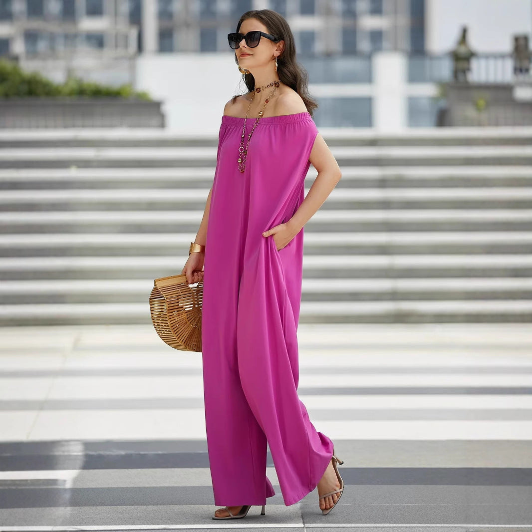 Chic One-Piece Lantern Wide-Leg Jumpsuit for Women