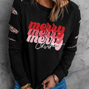 Festive Leopard Print Christmas Sweatshirt for Women