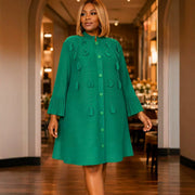 Womens Elegant Relaxed-fit Casual Dress