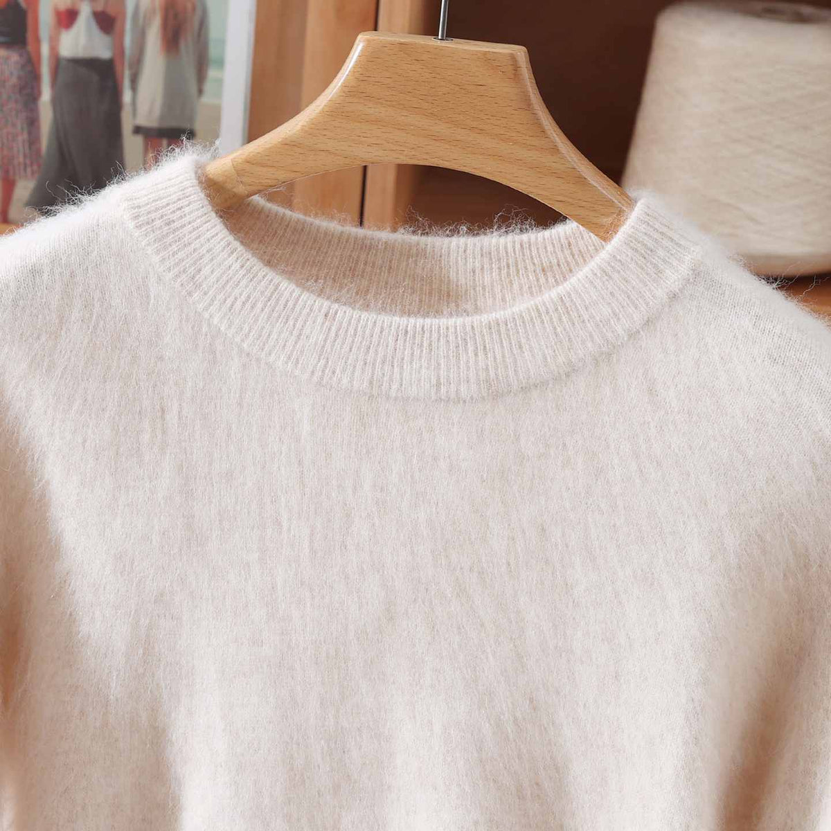 Half Height Round Neck Mink Fleece Fashionable Soft and Versatile Women's Fleece Sweater