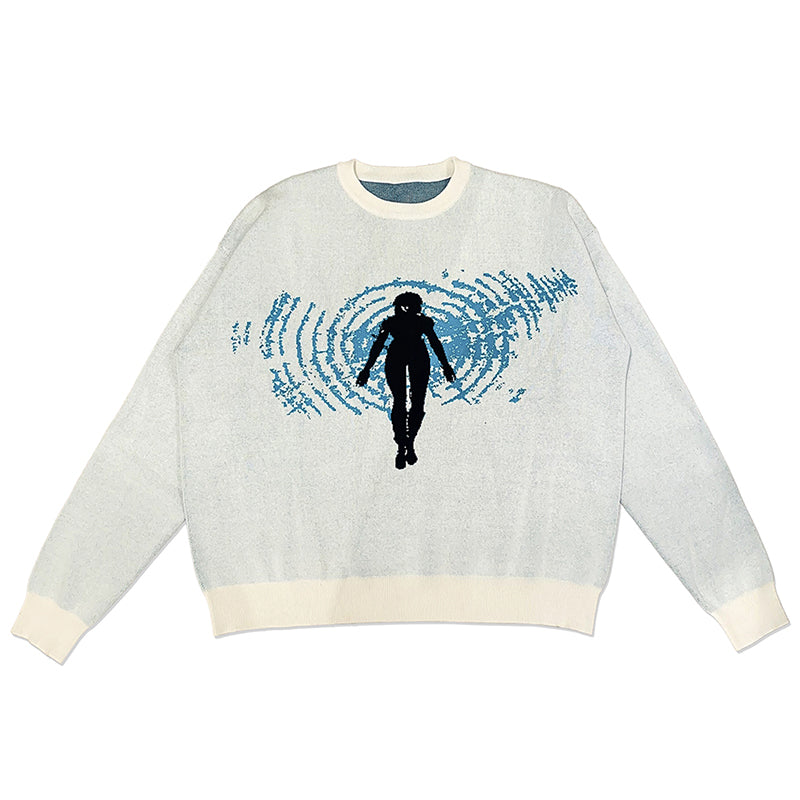 Cozy Cartoon Round Neck Loose Pullover Sweater