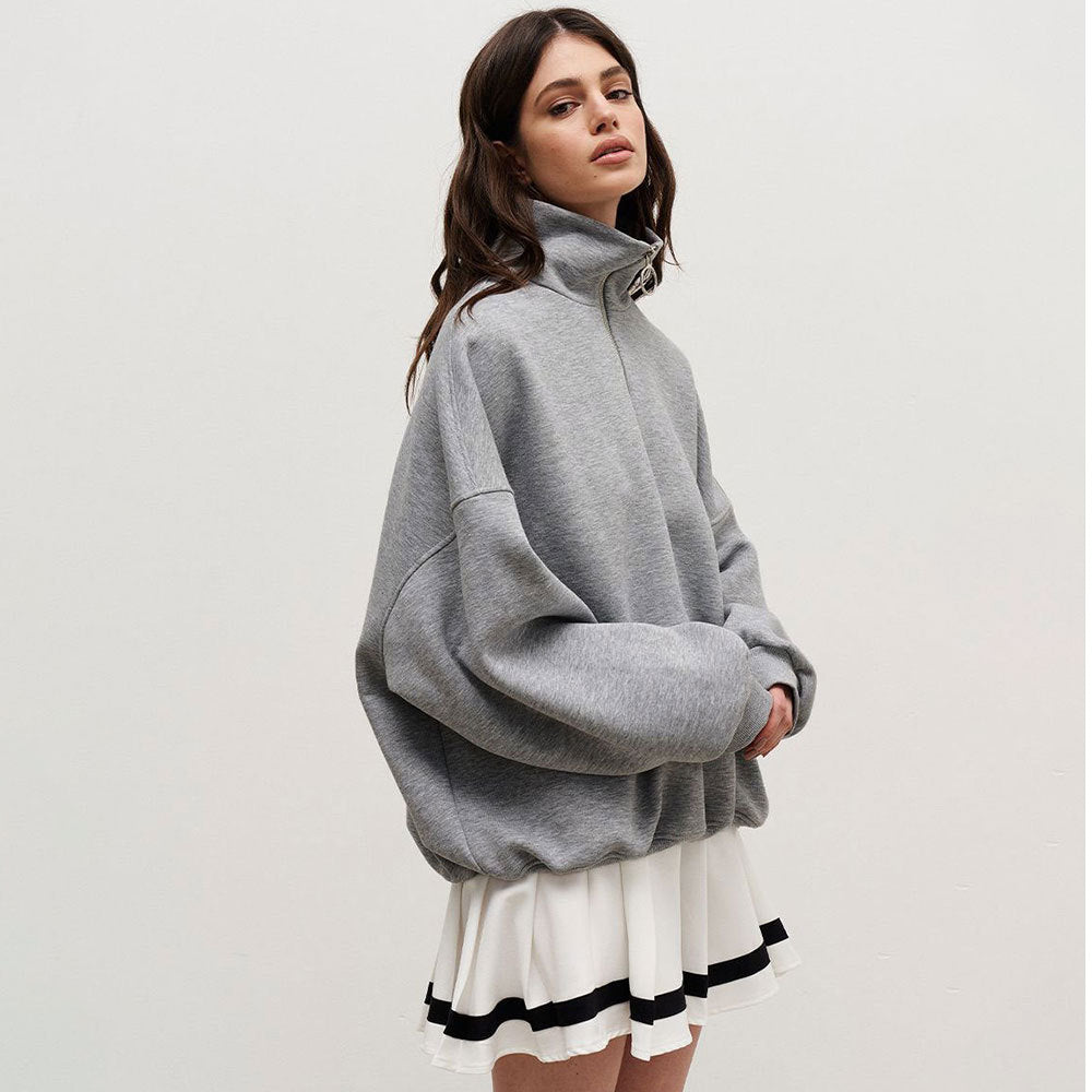 Women's Casual Zip-Up Hoodie & Loose Sweatshirt