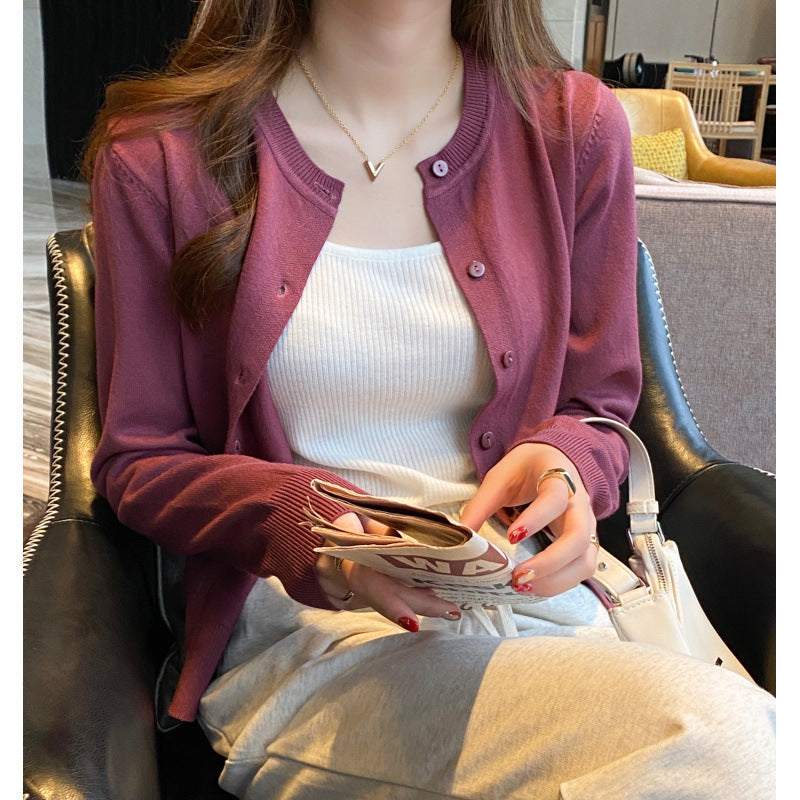 Loose Soft and Cozy Inner-layer Base Shirt Thin Springautumn Sweater Jacket