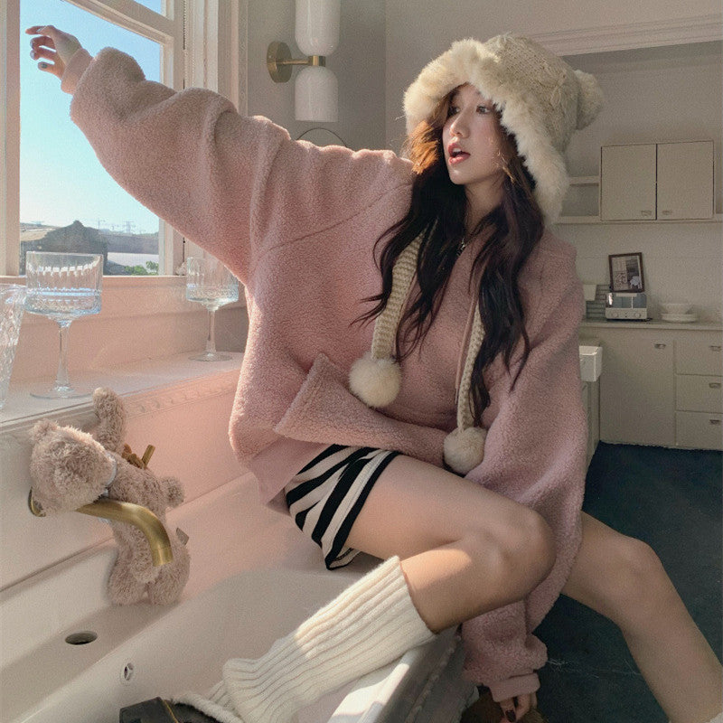 Cozy Fleece-Lined Hooded Sweatshirt for Women