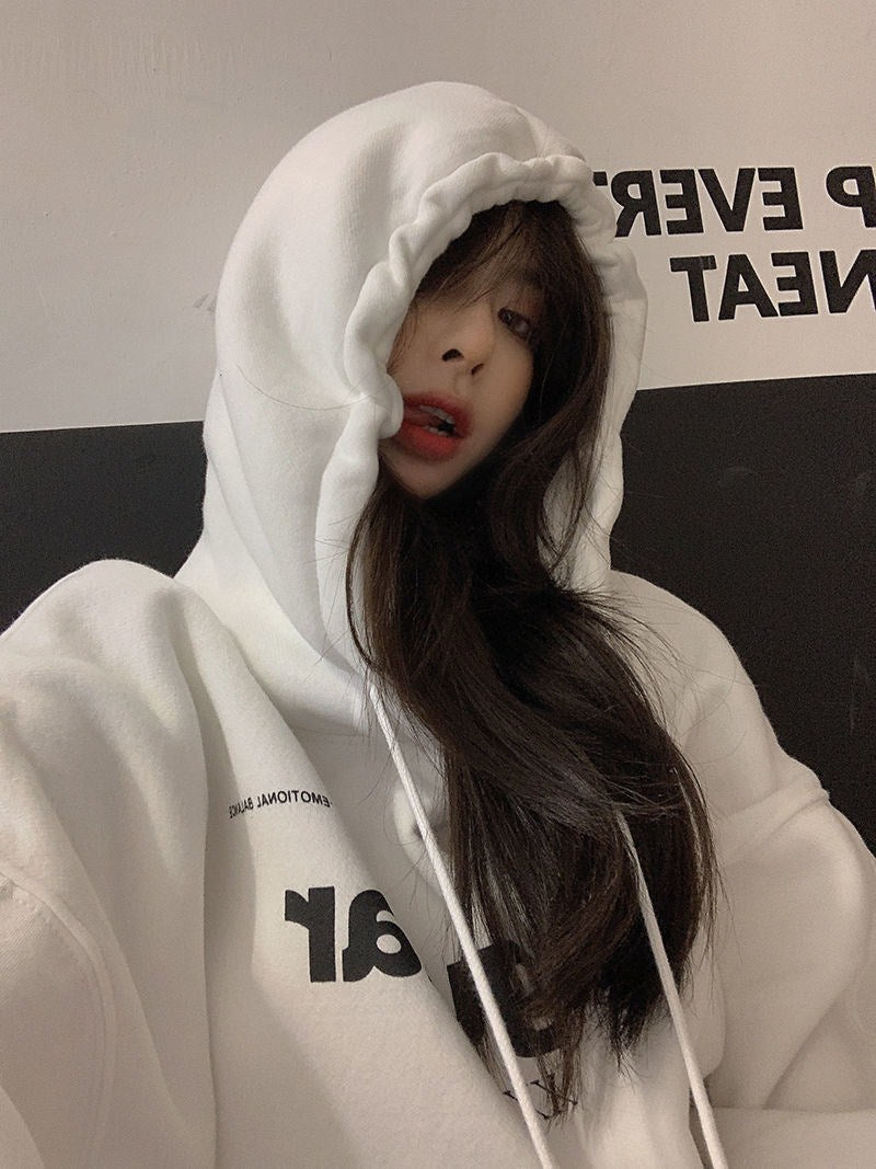 Women's Cozy Loose Fit Hooded Sweatshirt Coat