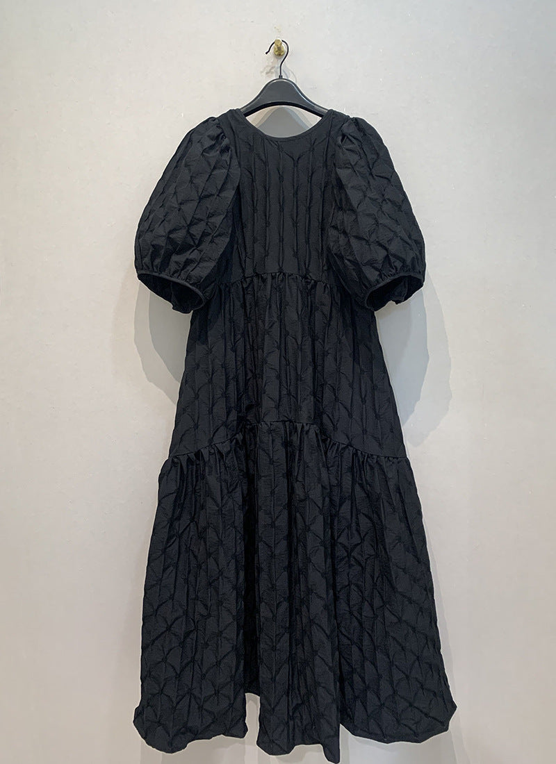 Chic Bubble-Sleeve Casual Loose Maxi Dress