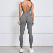 European And American Hollow Beauty Back Peach Hip Tight Yoga Jumpsuit