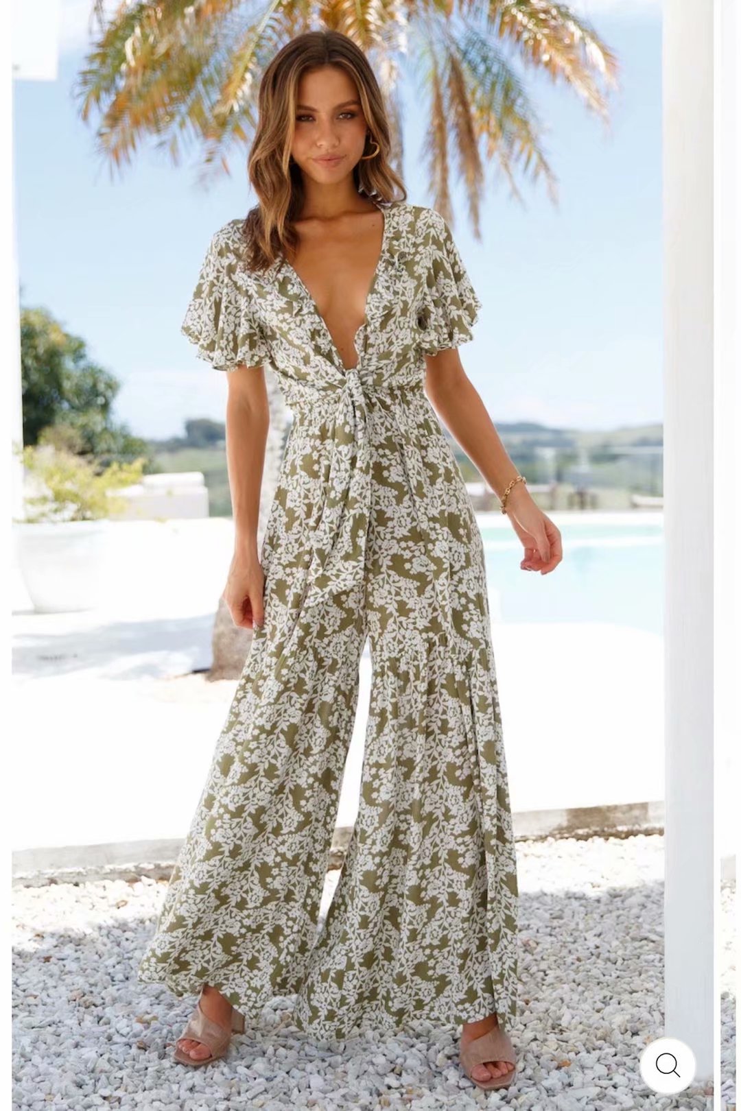 Tie Front Jumpsuit for Women