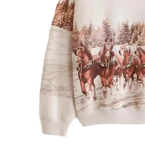 Women's Casual Round Neck Long Sleeve Pullover Sweatshirt