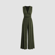 Women's Sleeveless Loose Wide-Leg Knitted Jumpsuit