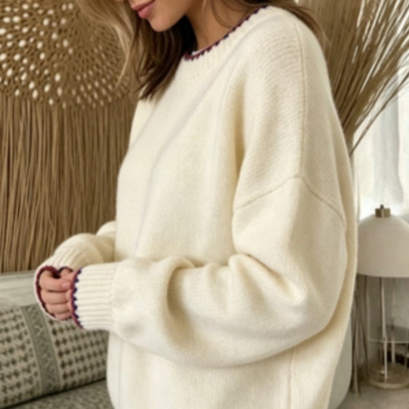 Women's Fashionable Long-sleeved Knitted Sweater