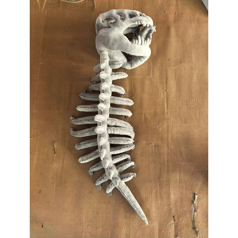Soft Dinosaur Skeleton Costume – Plush Wearable Skull and Spine Design