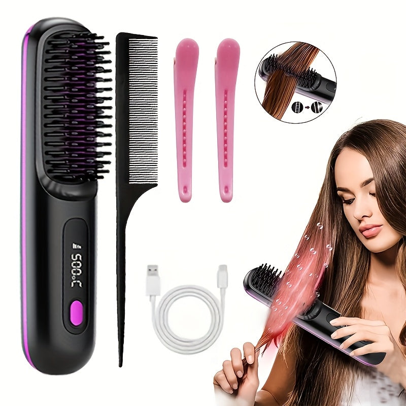 Portable USB Wireless Hair Straightener with Negative Ion Technology
