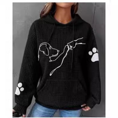 Women's Casual Printed Long Sleeve Loose Sweater