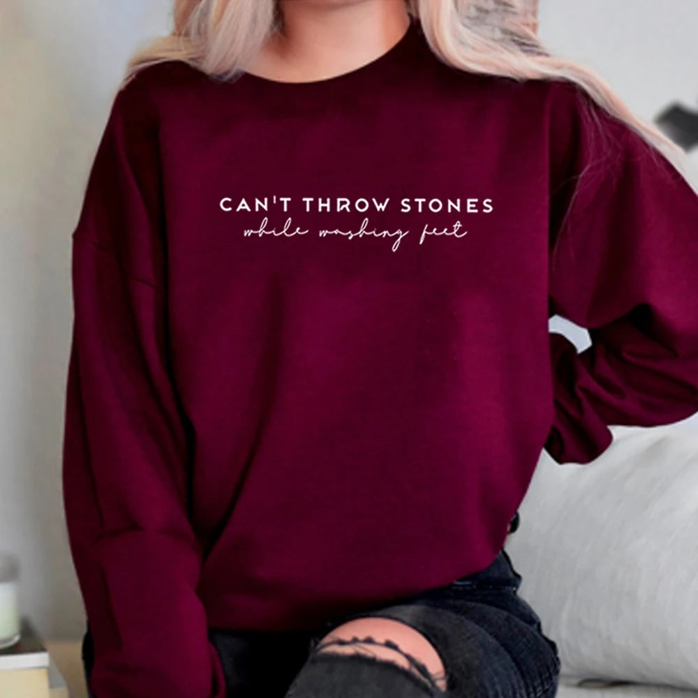 Floral Slogan Long Sleeve Pullover Sweatshirt