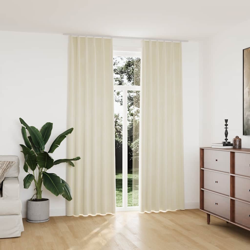 Blackout Curtains with Hooks, 2 Pieces, Velvet